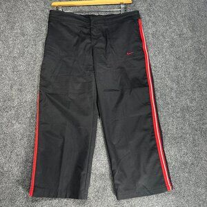 Nike Pants Kids  Large Black Red Stripe Straight Leg Crop Zip Pockets Zip Fly